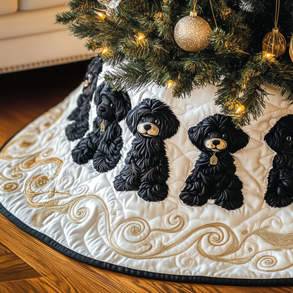 Black Poodle Quilted Tree Skirt GFTOTP805