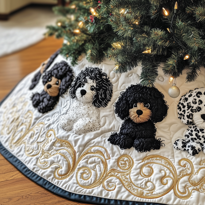 Black Poodle Quilted Tree Skirt GFTOTP808