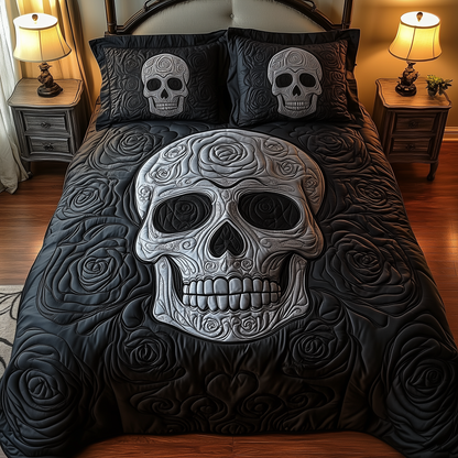 Skulll 3-Piece Quilted Bedding Set GFTOTP809