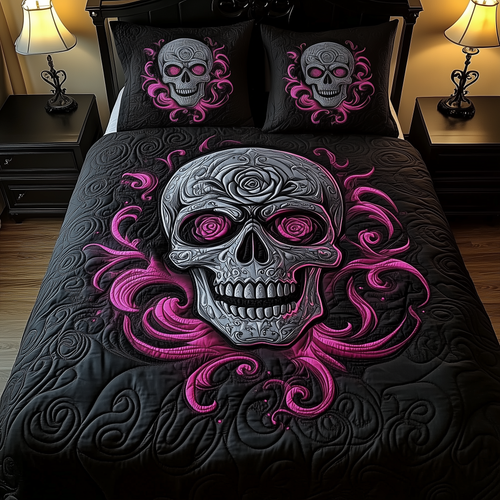 Skulll 3-Piece Quilted Bedding Set GFTOTP812