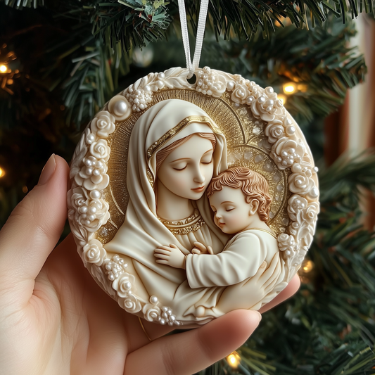 Maria and baby Jesus Mica Ornament GFTOTP852