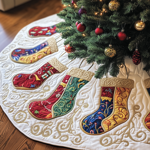 Christmas Stockings Quilted Tree Skirt GFTOTP882