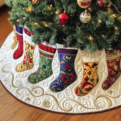 Christmas Stockings Quilted Tree Skirt GFTOTP883