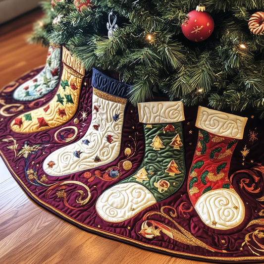 Christmas Stockings Quilted Tree Skirt GFTOTP891