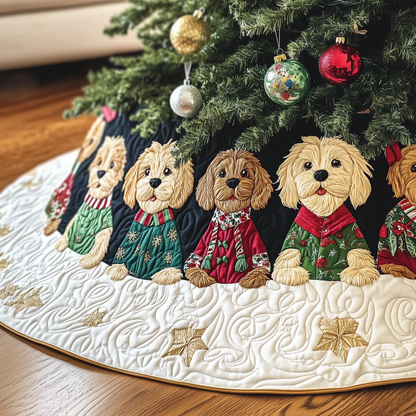 Christmas Goldendoodle Quilted Tree Skirt GFTOTP914