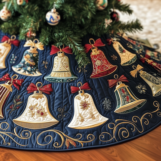 Vintage Christmas Bells Quilted Tree Skirt GFTOTP980