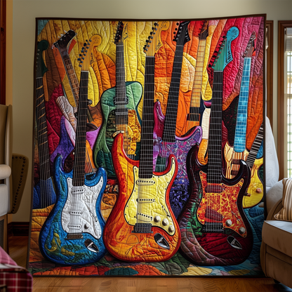 Guitar Sunshine Quilted Blanket UGDRSTL077