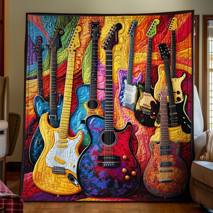 Guitar Sunshine Quilted Blanket UGDRSTL076