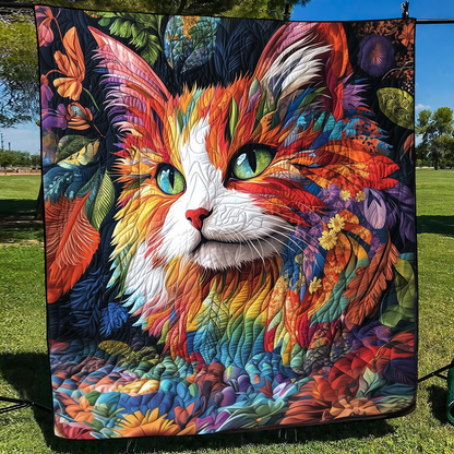 Floral Cat Quilted Blanket ACTL010