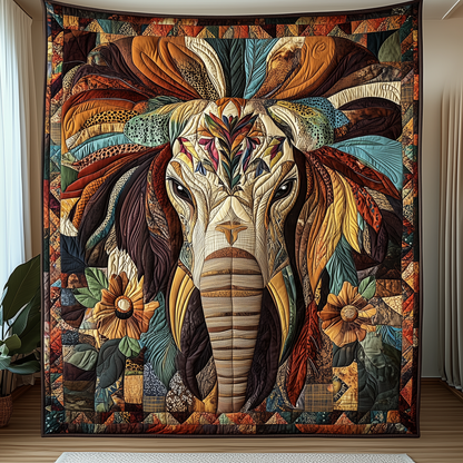 Mighty Elephant Quilted Blanket ELNL032