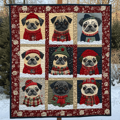 Pug in Plaid Quilted Blanket NCU0TH1652