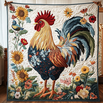 Brave Rooster Quilted Blanket RTNL033