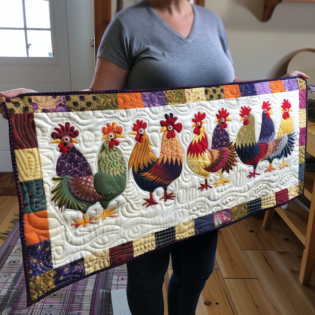 Rooster Rally Quilted Table Runner NCU0TH587