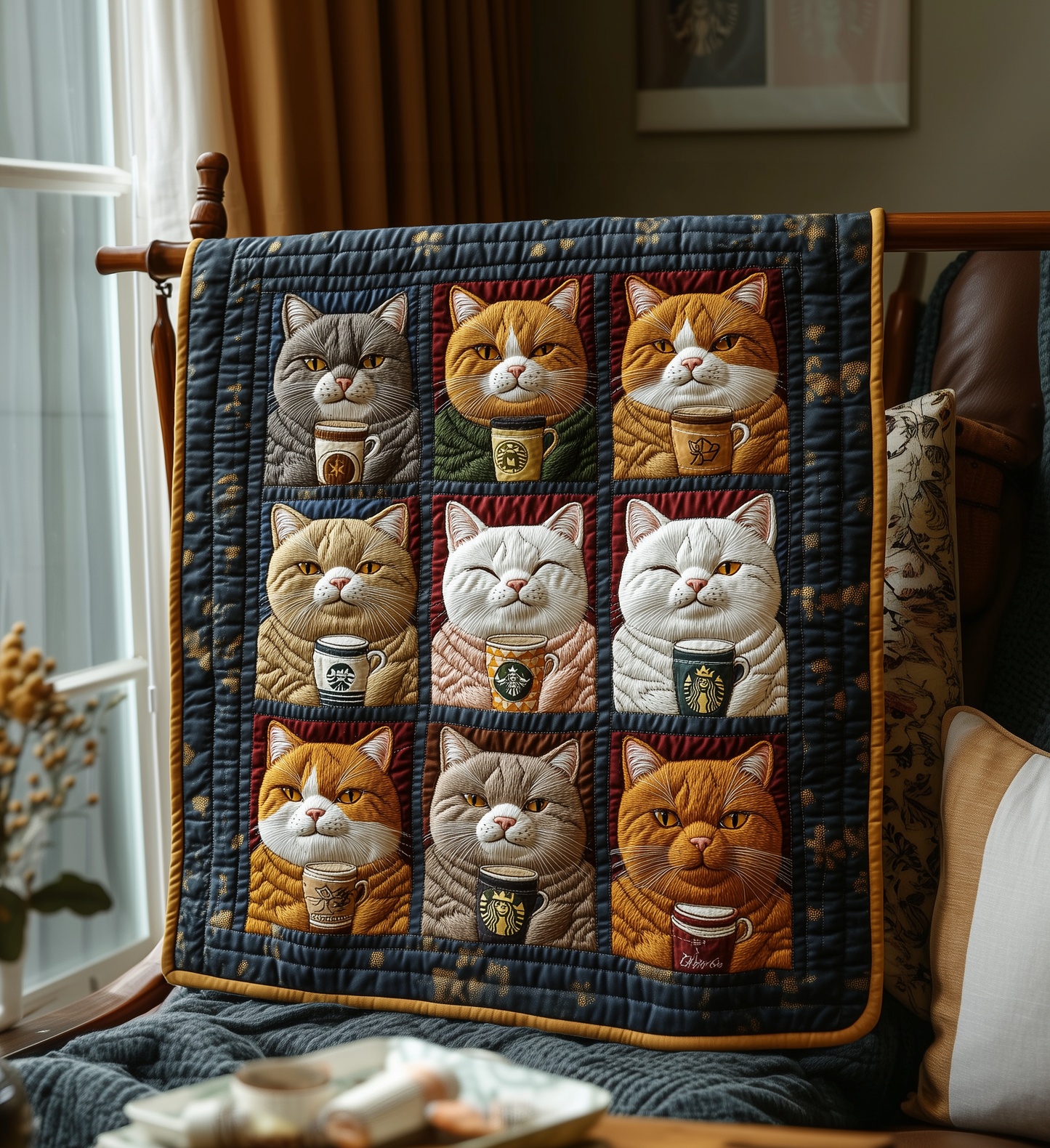 Royal Cats Quilted Blanket NKL020