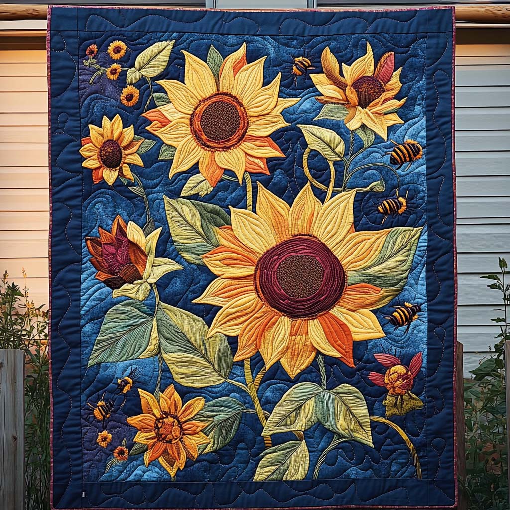 Sunflower Symphony Quilted Blanket EQT0NT007