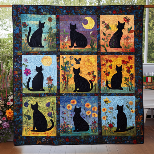 Black Cat Quilted Blanket ACTL007