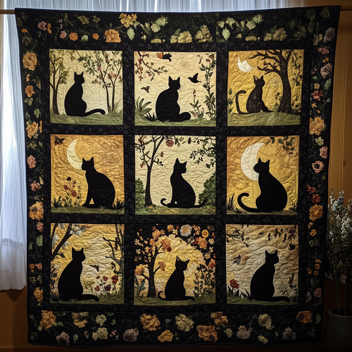 Night Cat Quilted Blanket ACTL008