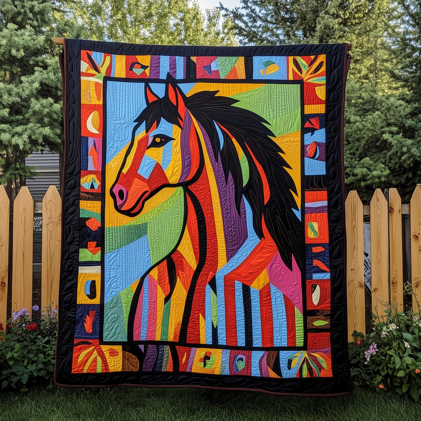 Horse Art Quilted Blanket ANTL011