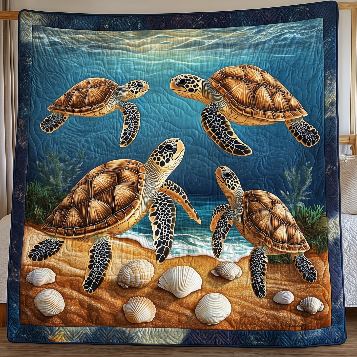 Sea Turtle Quilted Blanket UTTL013