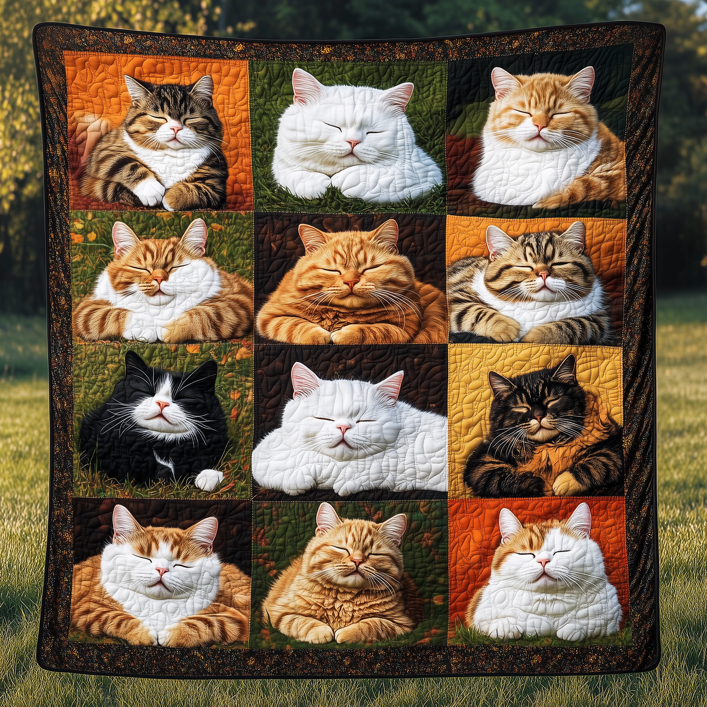 Cat Sleeping Quilted Blanket ACTL019